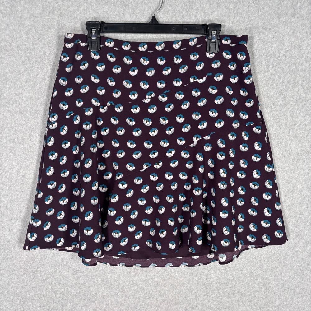 LOFT Tiered Ruffle Mini Skirt 12 Purple‎ Lotus Flower Flounce Hem Quirky Dainty